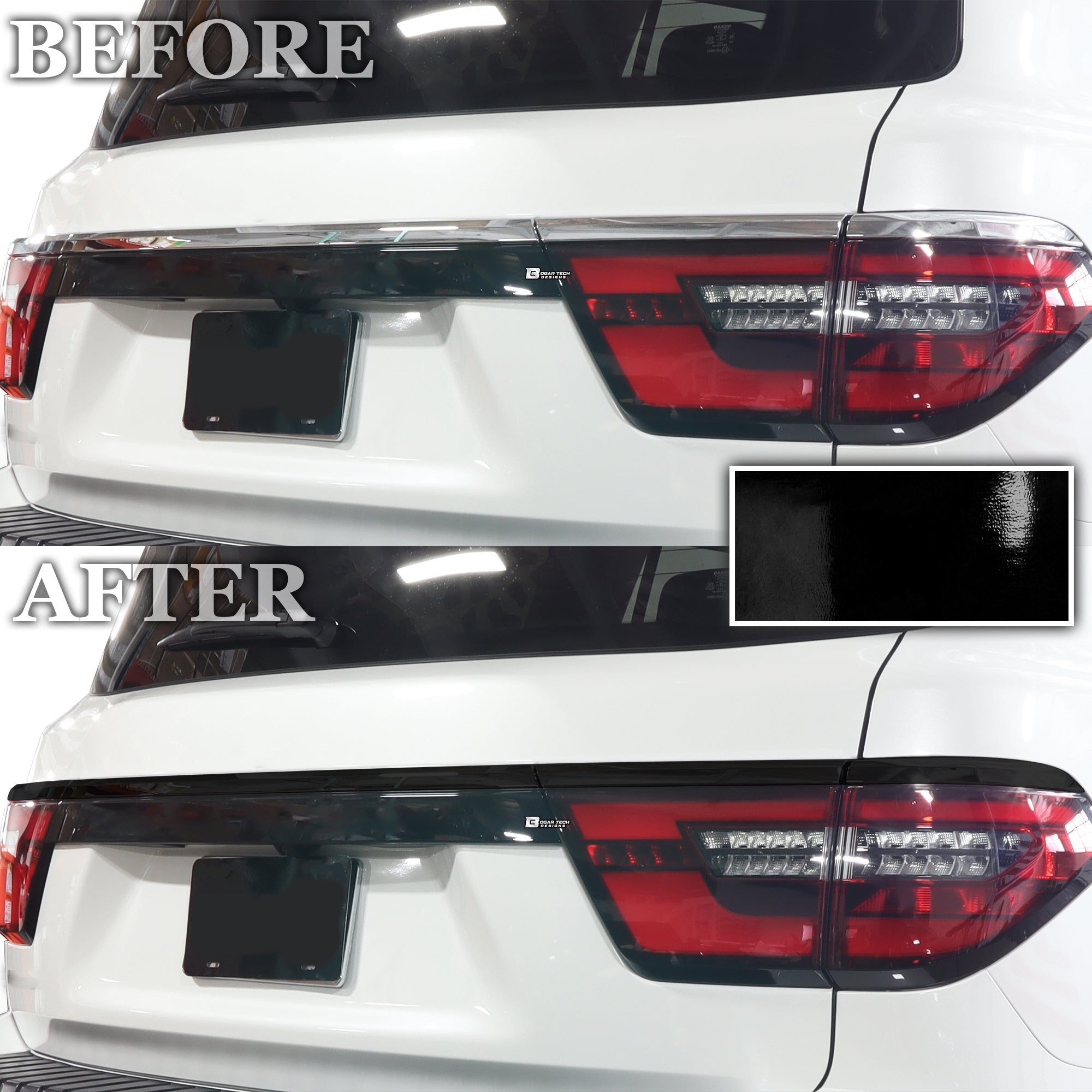 Vinyl Chrome Delete Grille Side Window Rear Blackout Decal Stickers Overlay Film Fits Nissan Armada 2017 - 2024 - Bogar Tech Designs