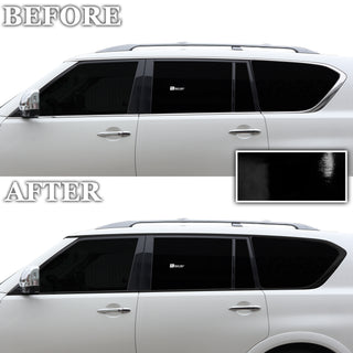 Vinyl Chrome Delete Grille Side Window Rear Blackout Decal Stickers Overlay Film Fits Nissan Armada