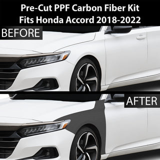 Fits Honda Accord 2018-2022 Precut Premium Gloss Black Carbon Fiber Fender Paint Protection Film PPF Decal Film Kit