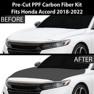 Fits Honda Accord 2018-2022 Precut Premium Gloss Black Carbon Fiber Hood Paint Protection Film PPF Decal Film Kit