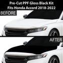 Fits Honda Accord 2018-2022 Precut Premium Gloss Black Carbon Fiber Hood Paint Protection Film PPF Decal Film Kit