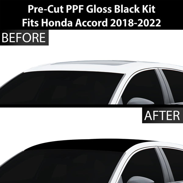 Fits Honda Accord 2018-2022 Precut Premium Gloss Black Carbon Fiber Roof Paint Protection Film PPF Decal Film Kit