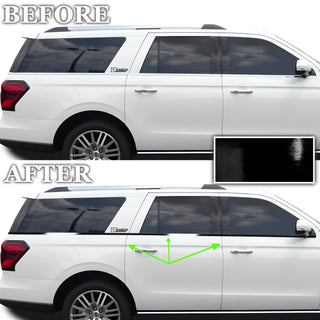 Vinyl Chrome Delete Grille Rear Bumper Side Wheel Blackout Decal Stickers Overlay Film Fits Ford Expedition Max 2018-2024