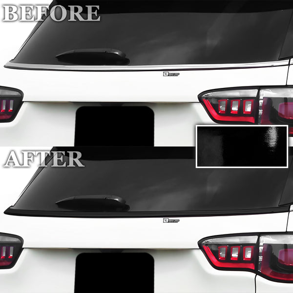 Vinyl Chrome Delete Grille Side Window Rear Blackout Decal Stickers Overlay Film Fits Jeep Compass 2018-2024