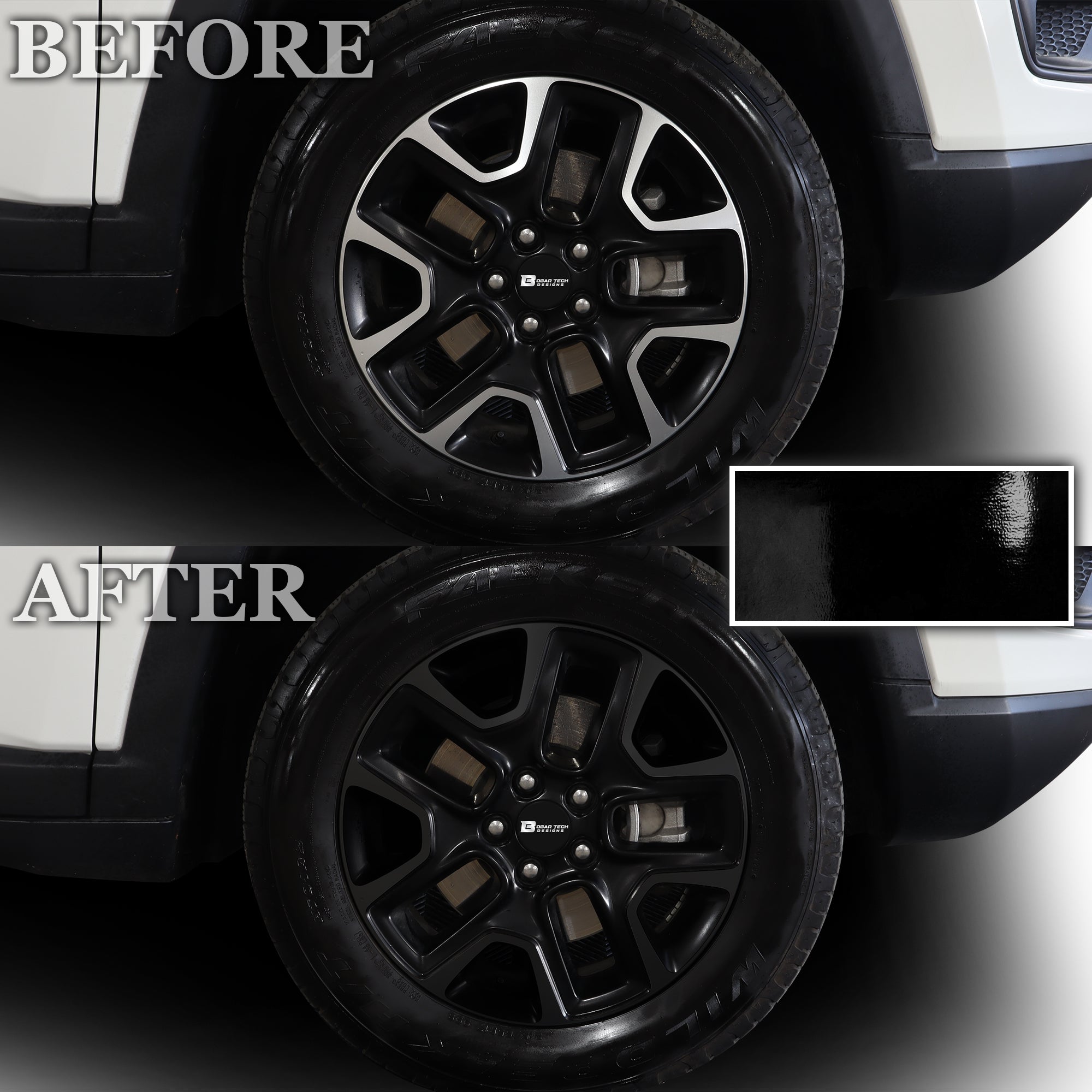 Vinyl Chrome Delete Grille Side Window Rear Blackout Decal Stickers Overlay Film Fits Jeep Compass 2018 - 2025 - Bogar Tech Designs