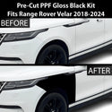 Fits Land Rover Range Rover Velar 2018+ Precut Premium Gloss Black Carbon Fiber Fender Paint Protection Film PPF Decal Film Kit Cover