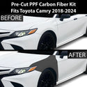 Fits Toyota Camry 2018-2024 Precut Premium Gloss Black Carbon Fiber Fender Paint Protection Film PPF Decal Film Kit Cover