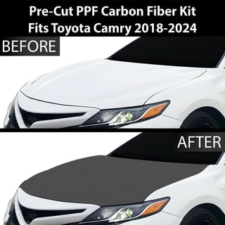 Fits Toyota Camry 2018-2024 Precut Premium Gloss Black Carbon Fiber Hood Paint Protection Film PPF Decal Film Kit