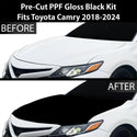 Fits Toyota Camry 2018-2024 Precut Premium Gloss Black Carbon Fiber Hood Paint Protection Film PPF Decal Film Kit