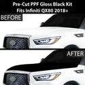 Fits Infiniti QX80 2018+ Precut Premium Gloss Black Carbon Fiber Hood Paint Protection Film PPF Decal Film Kit Cover