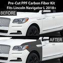 Fits Lincoln Navigator L 2018-2024 Precut Premium Gloss Black Carbon Fiber Fender Paint Protection Film PPF Decal Film Kit