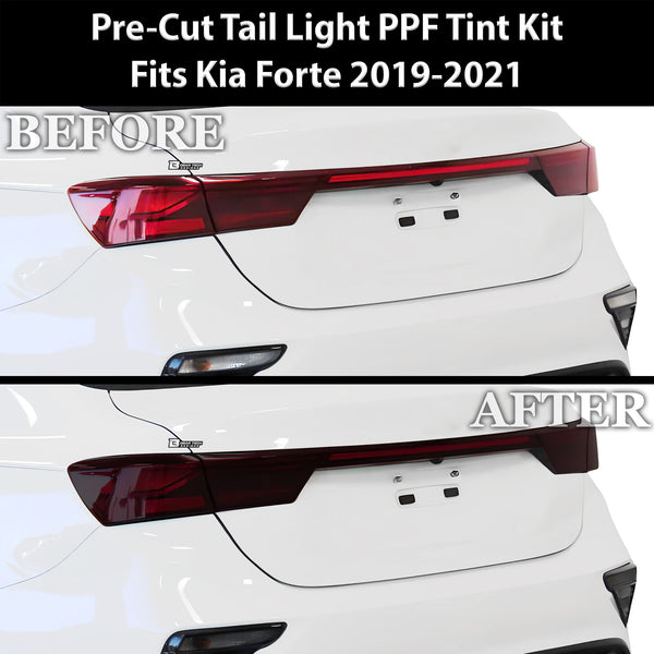 Full Headlight Taillight Precut Smoked PPF Tint Kit Film Overlay Fits Kia Forte 2019-2021