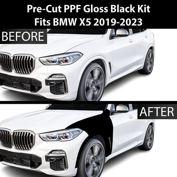 Fits BMW X5 2019-2023 Precut Premium Gloss Black Carbon Fiber Fender Paint Protection Film PPF Decal Film Kit