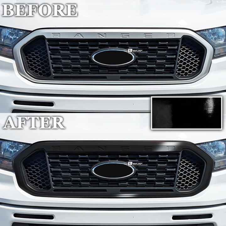 Vinyl Chrome Delete Grille Blackout Decal Stickers Overlay Film Fits Ford Ranger 2019 - 2023 - Bogar Tech Designs