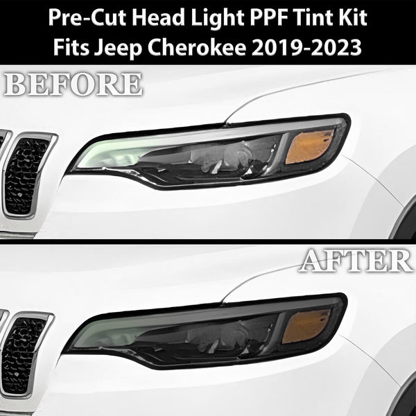 Full Headlight Taillight Precut Smoked PPF Tint Kit Film Overlay Fits Jeep Cherokee 2019-2023