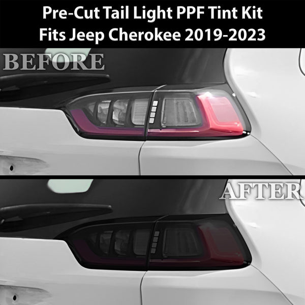 Full Headlight Taillight Precut Smoked PPF Tint Kit Film Overlay Fits Jeep Cherokee 2019-2023