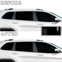 Vinyl Chrome Delete Front Side Window Trim Rear Bumper Blackout Decal Stickers Overlay Film Fits Jeep Cherokee