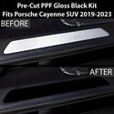 Fits Porsche Cayenne 2019-2023 Precut Door Sill Premium Paint Protection Film PPF Decal Film Kit, Gloss Black Carbon Fiber