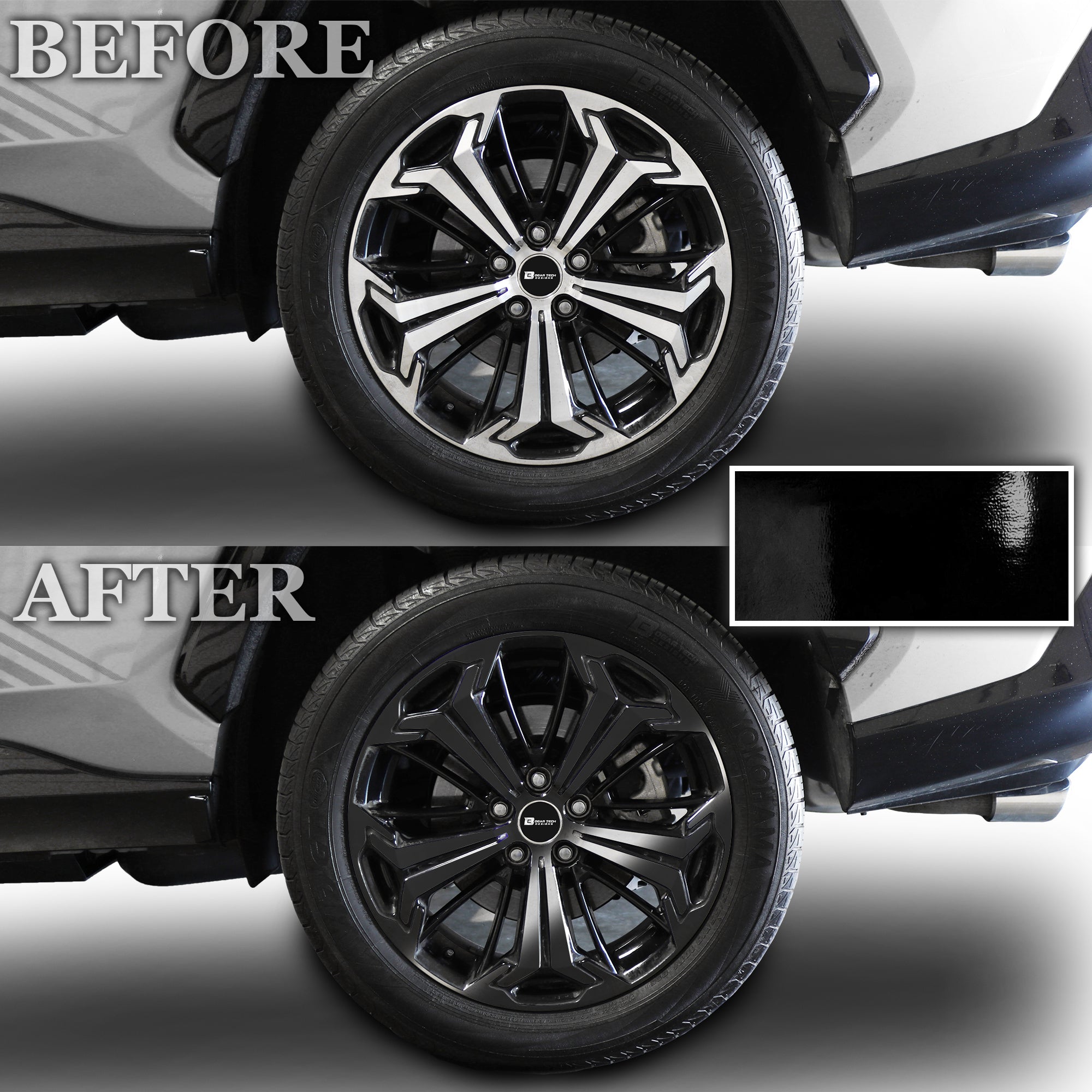 Vinyl Chrome Delete Grille Side Window Rear Wheel Blackout Decal Stickers Overlay Film Fits Toyota Rav4 2019 - 2025 - Bogar Tech Designs