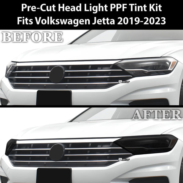 Full Headlight Taillight Precut Smoked PPF Tint Kit Film Overlay Fits Volkswagen Jetta 2019-2023