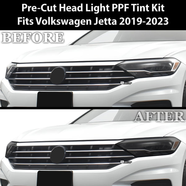 Full Headlight Taillight Precut Smoked PPF Tint Kit Film Overlay Fits Volkswagen Jetta 2019-2023