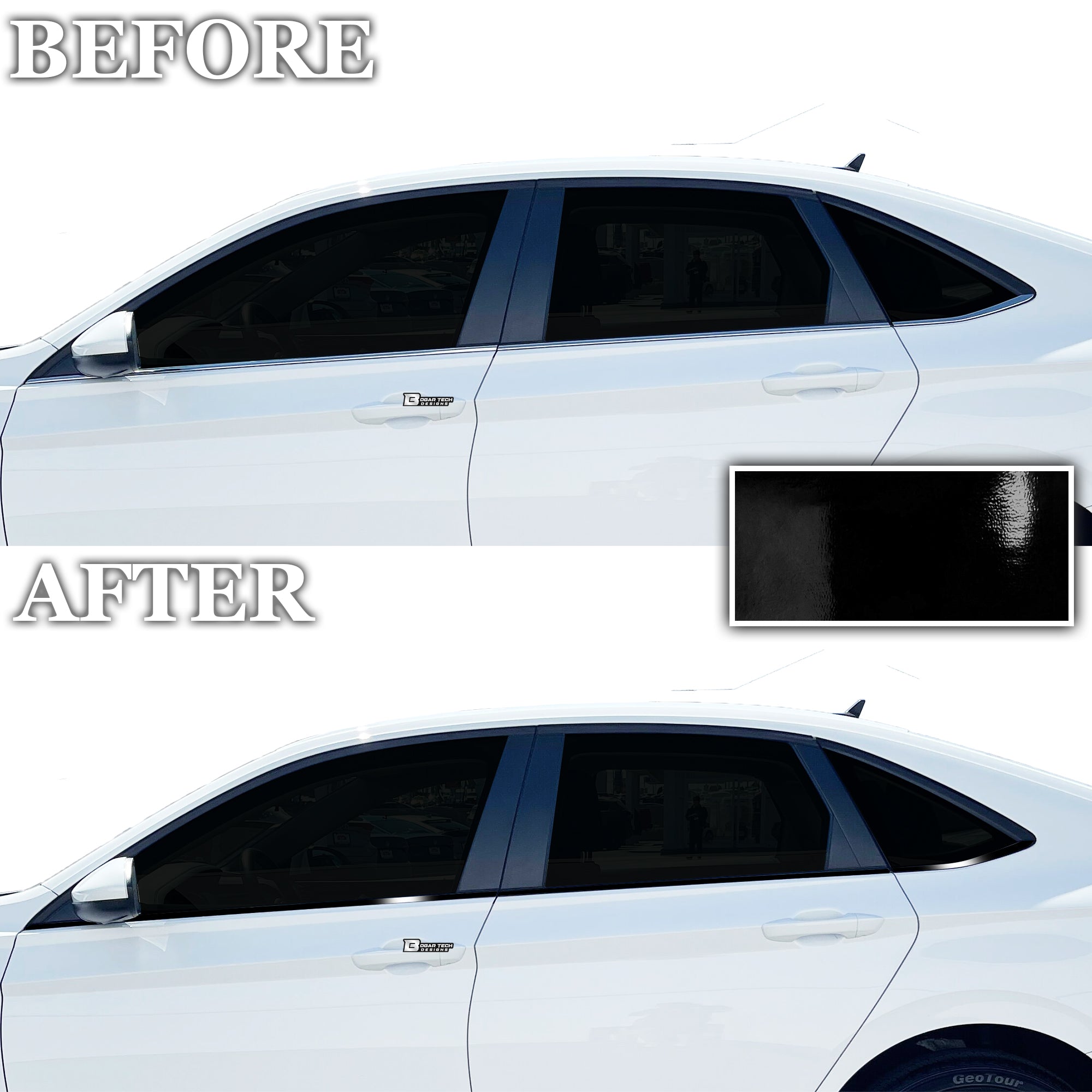 Vinyl Chrome Delete Wheel Rim Front Grille Trim Blackout Decal Stickers Overlay Film Fits Volkswagen Jetta 2019 - 2025 - Bogar Tech Designs