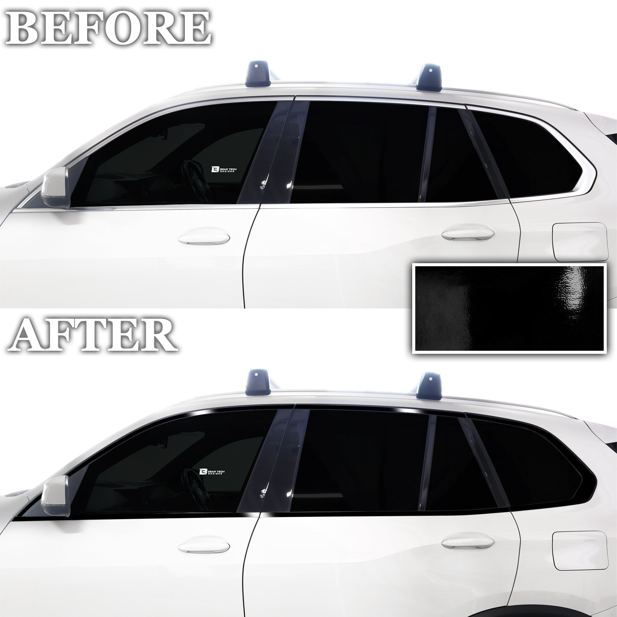 Vinyl Chrome Delete Grille Side Window Blackout Decal Stickers Overlay Film Fits BMW X5 2019 - 2025 - Bogar Tech Designs