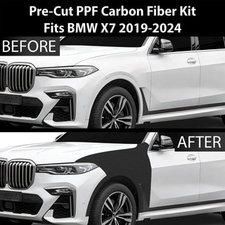 Fits BMW X7 2019+ Precut Premium Gloss Black Carbon Fiber Fender Paint Protection Film PPF Decal Film Kit Cover