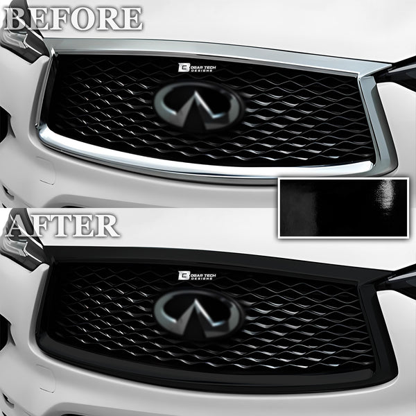 Vinyl Chrome Delete Grille Side Window Rear Blackout Decal Stickers Overlay Film Fits Infiniti QX50 2019-2024