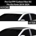 Fits KIA Forte 2019-2024 Precut Premium Gloss Black Carbon Fiber Roof Paint Protection Film PPF Decal Film Kit Cover