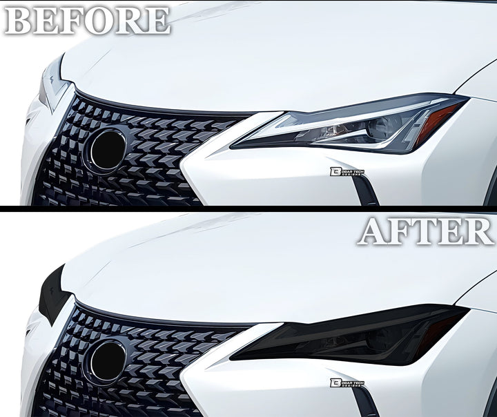 Full Headlight Taillight Precut Smoked PPF Tint Kit Film Overlay Fits Lexus UX 2019 - 2025 - Bogar Tech Designs