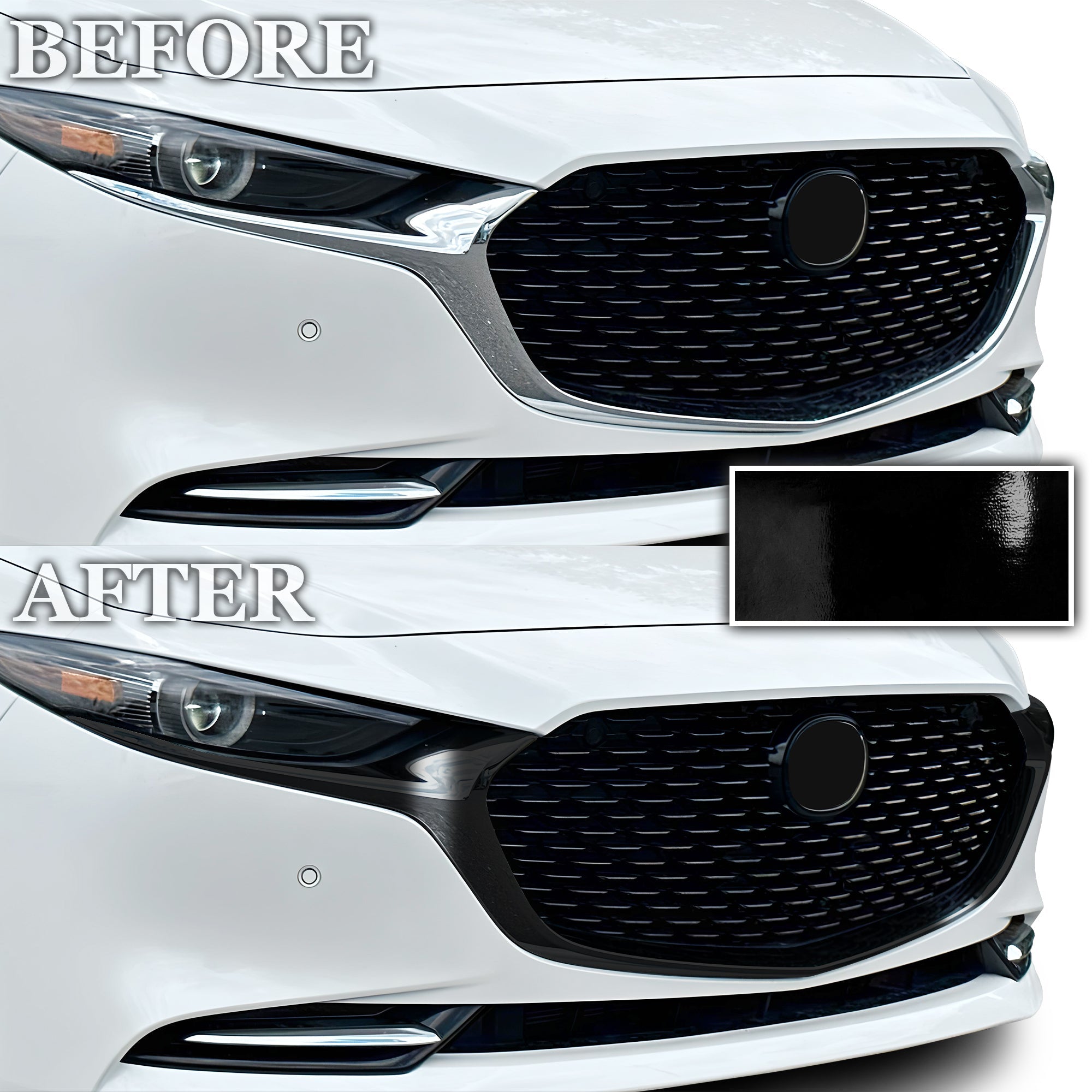 Vinyl Chrome Delete Grille Window Wheel Blackout Decal Stickers Overlay Film Fits Mazda 3 2019 - 2025 - Bogar Tech Designs