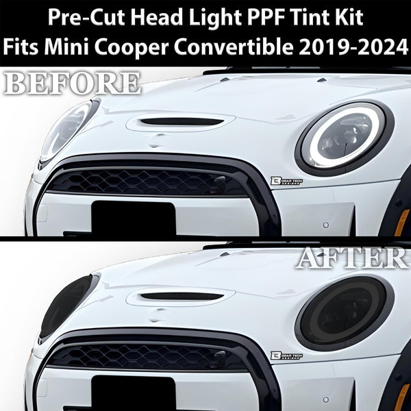 Full Headlight Taillight Precut Smoked PPF Tint Kit Film Overlay Fits Mini Cooper 2019-2024