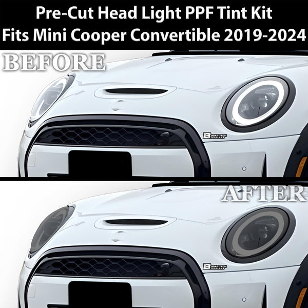 Full Headlight Taillight Precut Smoked PPF Tint Kit Film Overlay Fits Mini Cooper 2019-2024