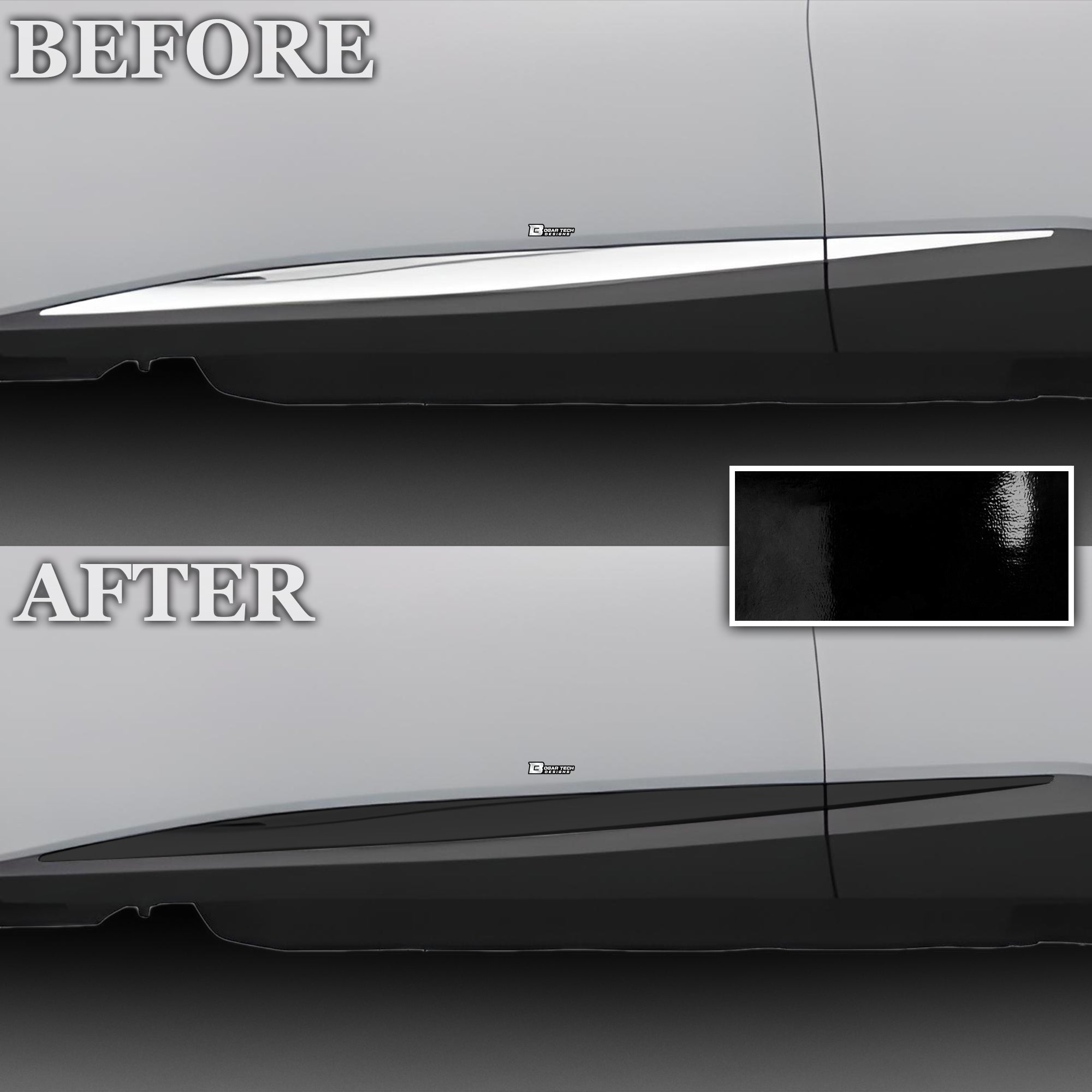 Vinyl Chrome Delete Grille Side Window Rear Blackout Decal Stickers Overlay Film Fits Nissan Murano - Bogar Tech Designs