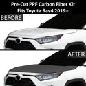 Fits Toyota RAV4 2019-2024 Precut Premium Gloss Black Carbon Fiber Hood Paint Protection Film PPF Decal Film Kit