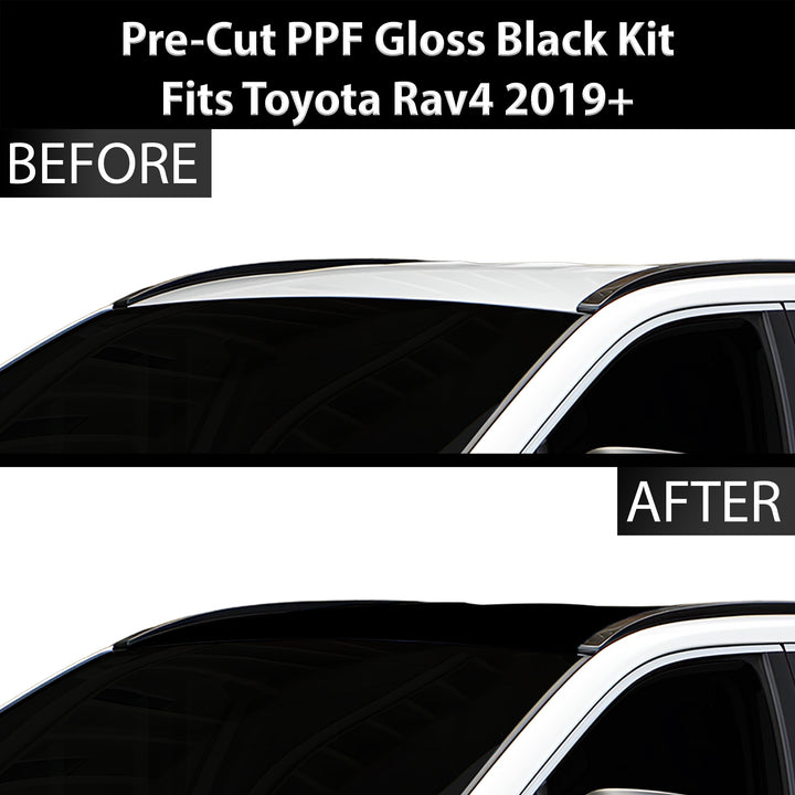Fits Toyota RAV4 2019 - 2024 Precut Premium Gloss Black Carbon Fiber Roof Paint Protection Film PPF Decal Film Kit - Bogar Tech Designs