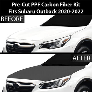 Fits Subaru Outback 2020+ Precut Premium Gloss Black Carbon Fiber Hood Paint Protection Film PPF Decal Film Kit