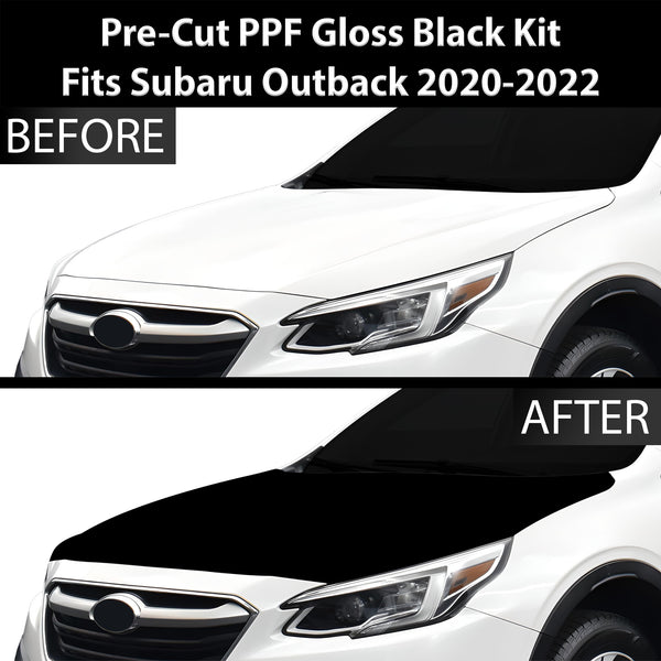 Fits Subaru Outback 2020+ Precut Premium Gloss Black Carbon Fiber Hood Paint Protection Film PPF Decal Film Kit