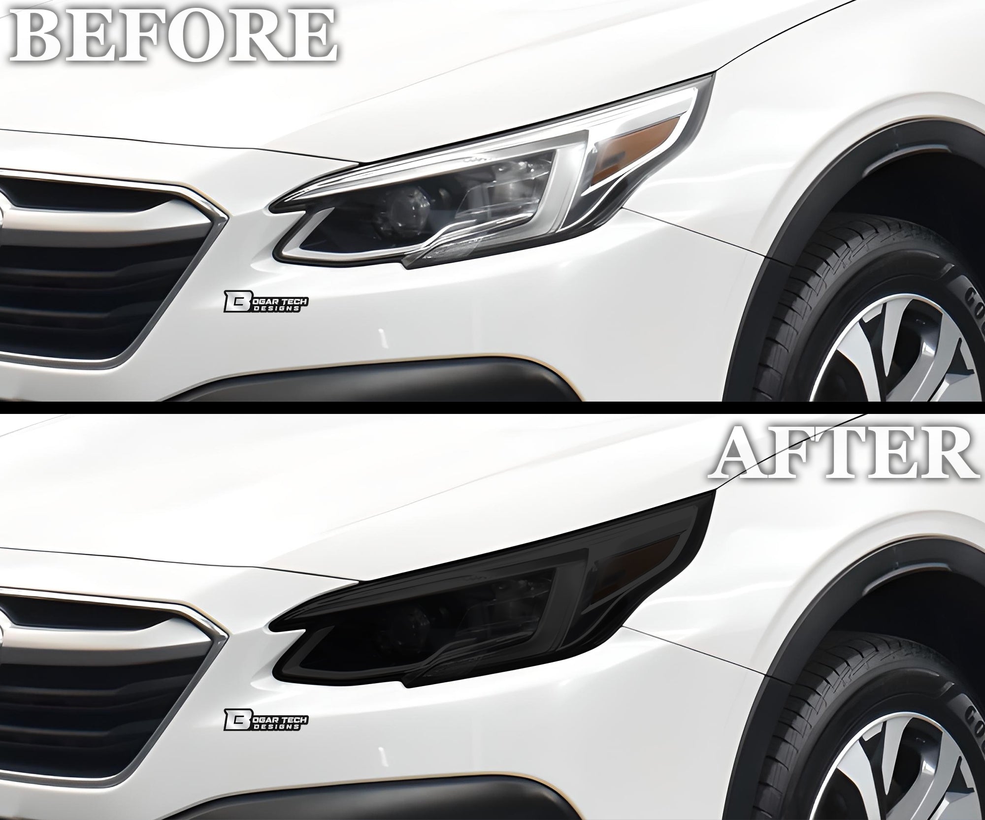 Full Headlight Taillight Precut Smoked PPF Tint Kit Film Overlay Fits Subaru Outback 2020 - 2024 - Bogar Tech Designs