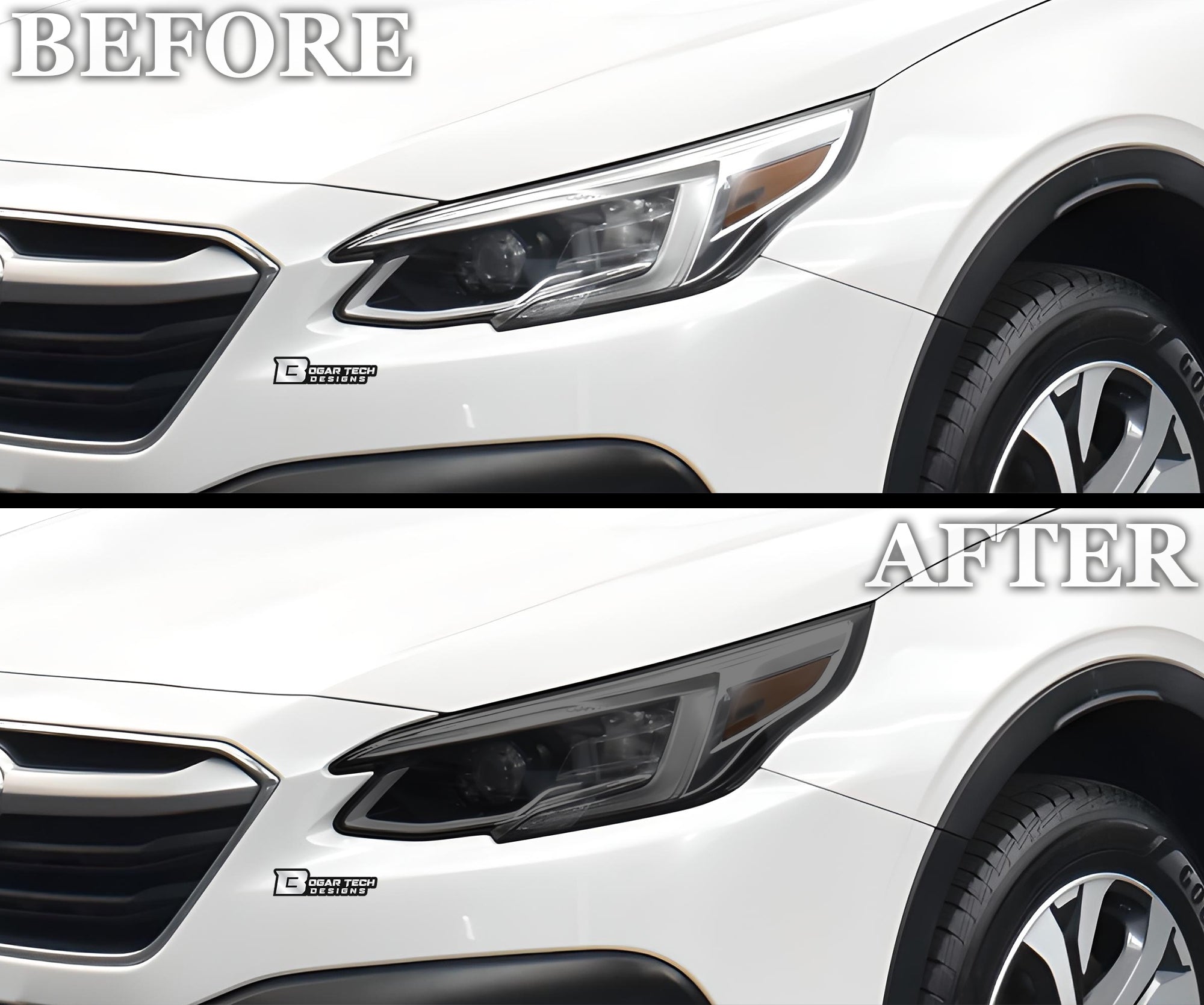 Full Headlight Taillight Precut Smoked PPF Tint Kit Film Overlay Fits Subaru Outback 2020 - 2024 - Bogar Tech Designs