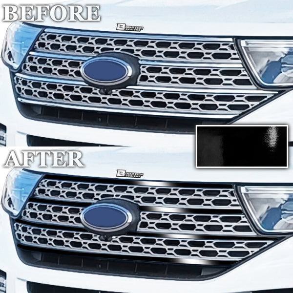 Window Vinyl Chrome Delete Trim Blackout Decal Stickers Overlay Film Fits Ford Explorer 2020 2021 2022 2023