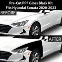 Fits Hyundai Sonata 2020-2023 Precut Premium Gloss Black Carbon Fiber Fender Paint Protection Film PPF Decal Film Kit