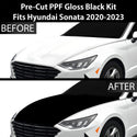 Fits Hyundai Sonata 2020-2023 Precut Premium Gloss Black Carbon Fiber Hood Paint Protection Film PPF Decal Film Kit