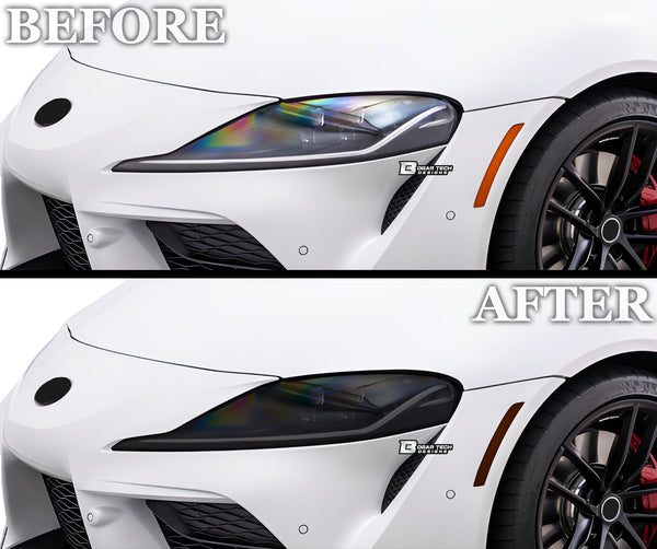 Full Headlight Taillight Precut Smoked PPF Tint Kit Film Overlay Fits Toyota Supra 2020-2023