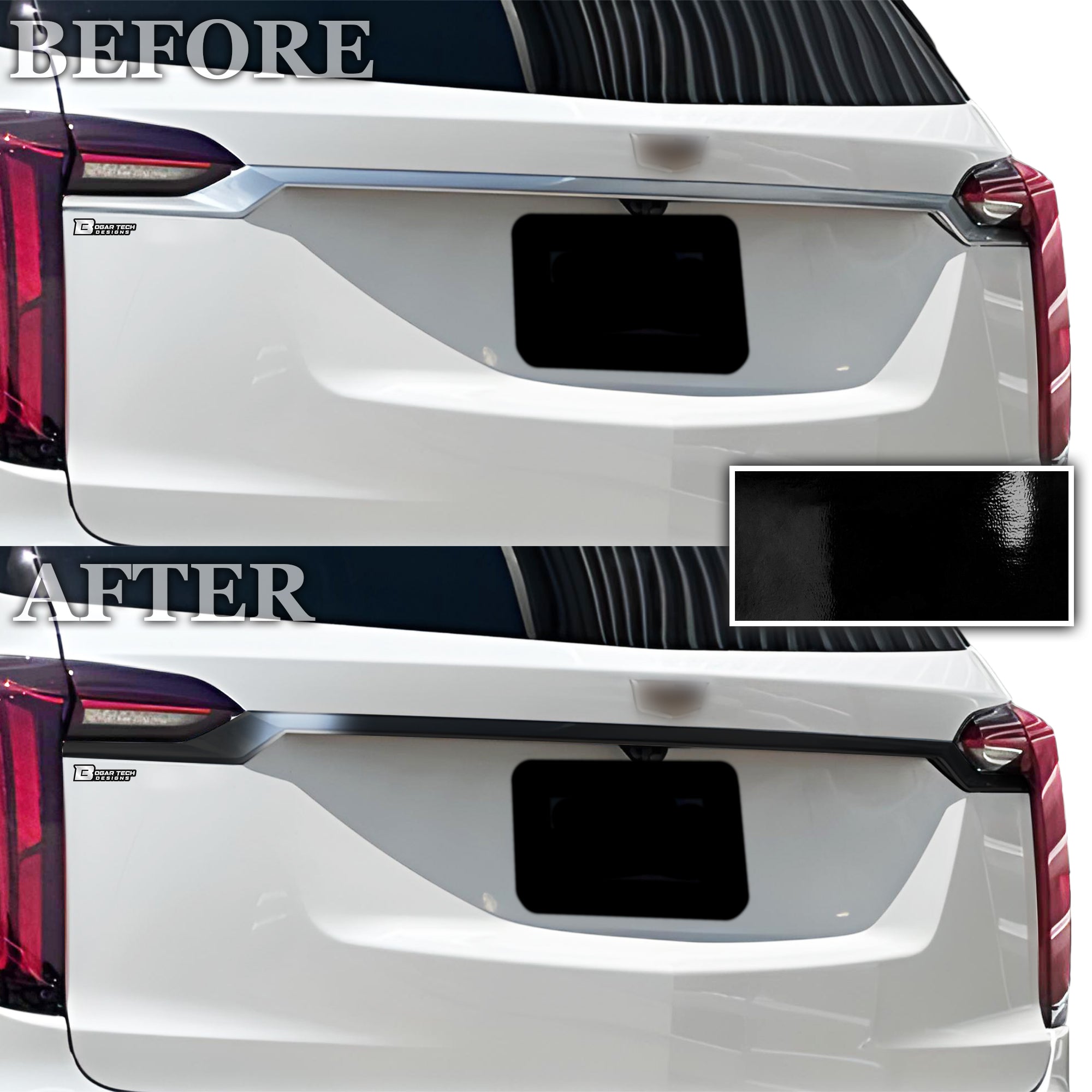 Vinyl Chrome Delete Grille Side Window Rear Blackout Decal Stickers Overlay Film Fits Cadillac XT6 2020 - 2025 - Bogar Tech Designs