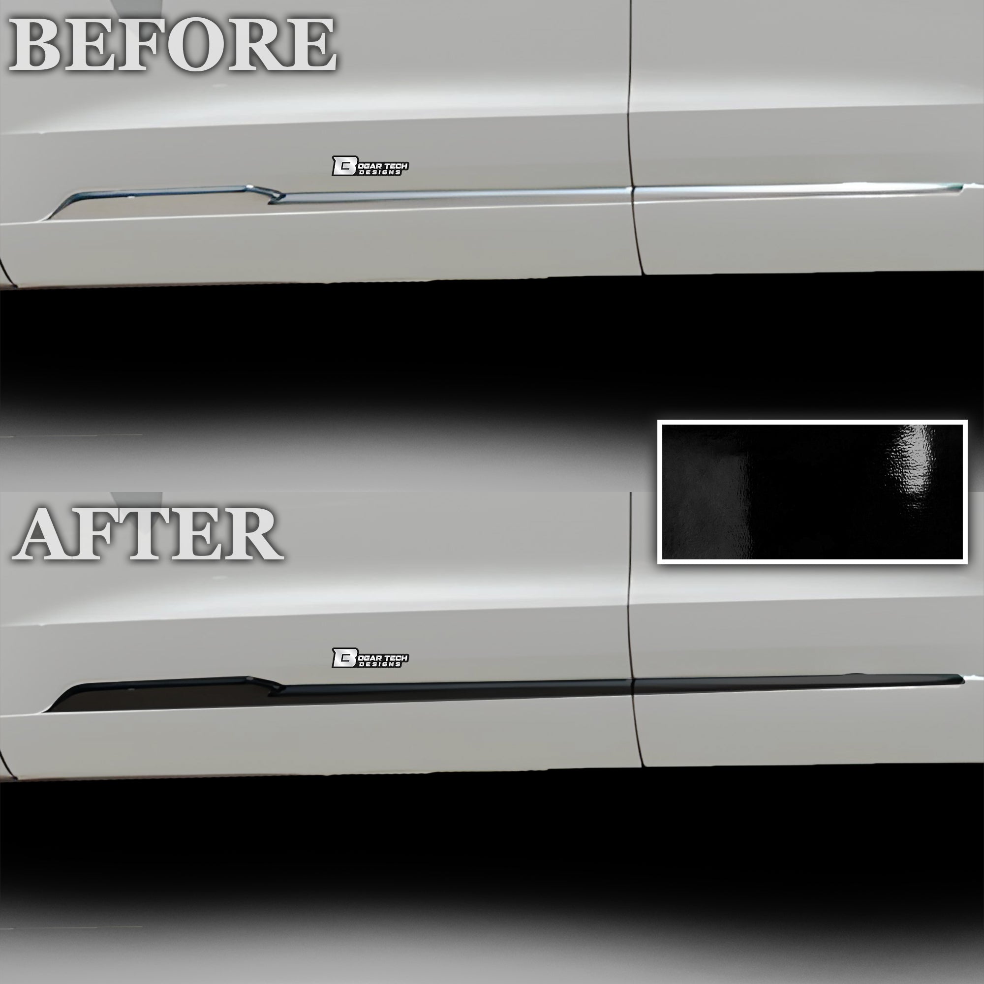 Vinyl Chrome Delete Grille Side Window Rear Blackout Decal Stickers Overlay Film Fits Cadillac XT6 2020 - 2025 - Bogar Tech Designs