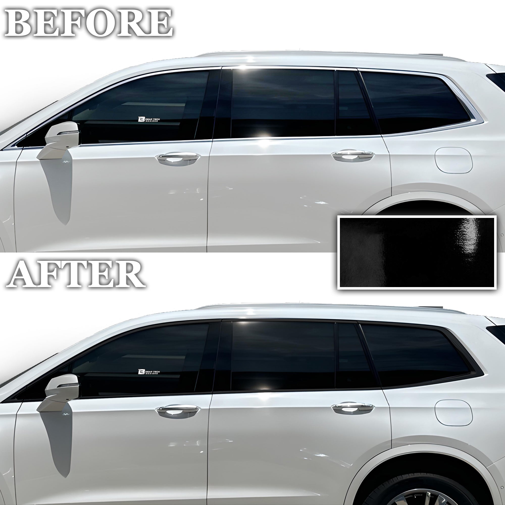Cadillac XT6 2020-2025 Blackout Chrome Delete Kit - Precut Gloss Black Vinyl Overlays