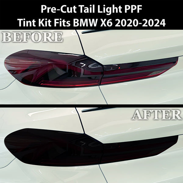 Full Headlight Taillight Precut Smoked PPF Tint Kit Film Overlay Fits BMW X6