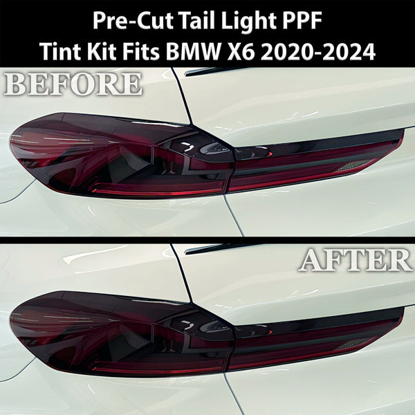 Full Headlight Taillight Precut Smoked PPF Tint Kit Film Overlay Fits BMW X6